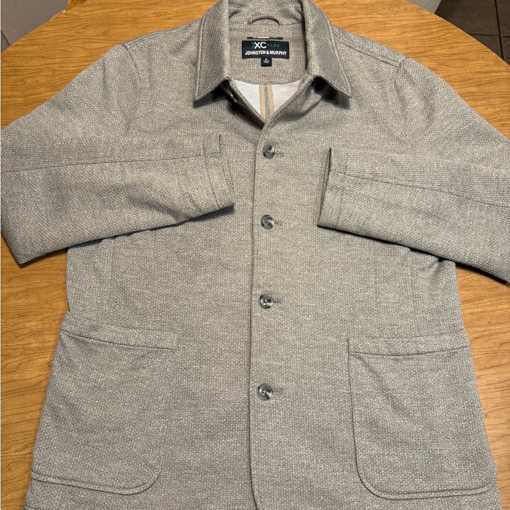 Johnston & Murphy Men's Light Gray Shirt Jacket - Picture 5 of 5